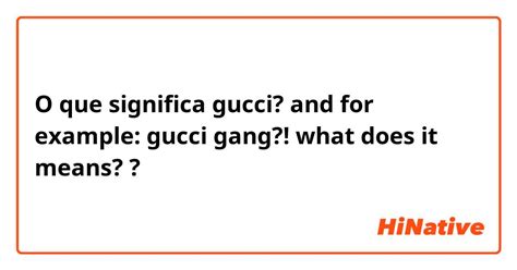 que significa gucci|gucci drug slang.